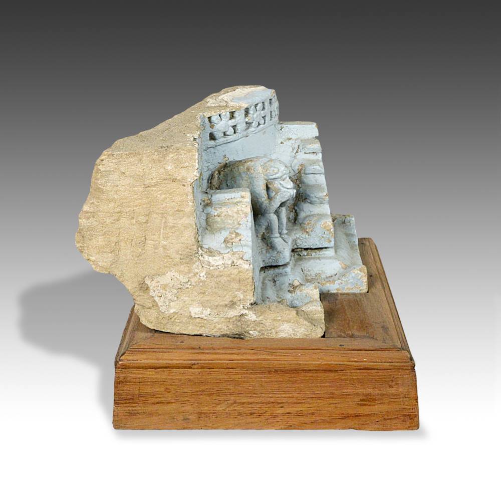 Indian Temple Fragment with Monkey Motif, Based - Image 3