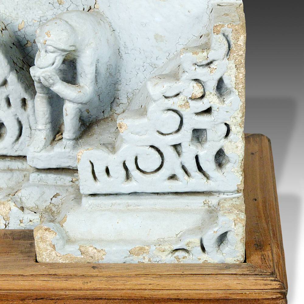 Indian Temple Fragment with Monkey Motif, Based - Image 5