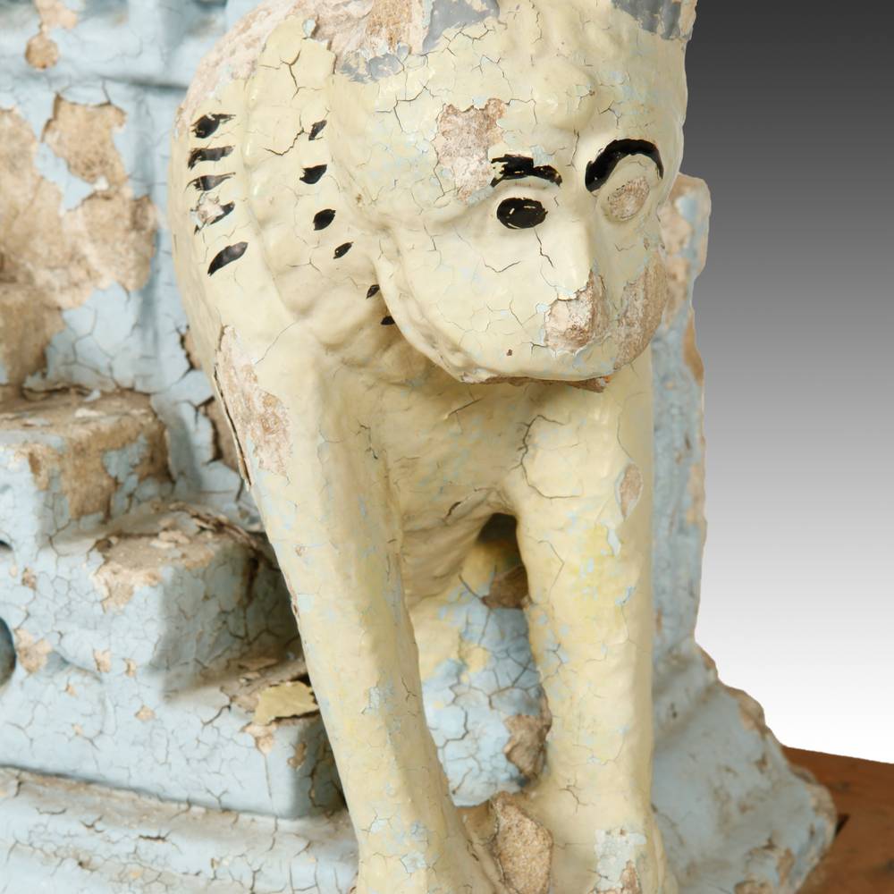 Indian Temple Fragment with Feline Motif, Based - Image 2