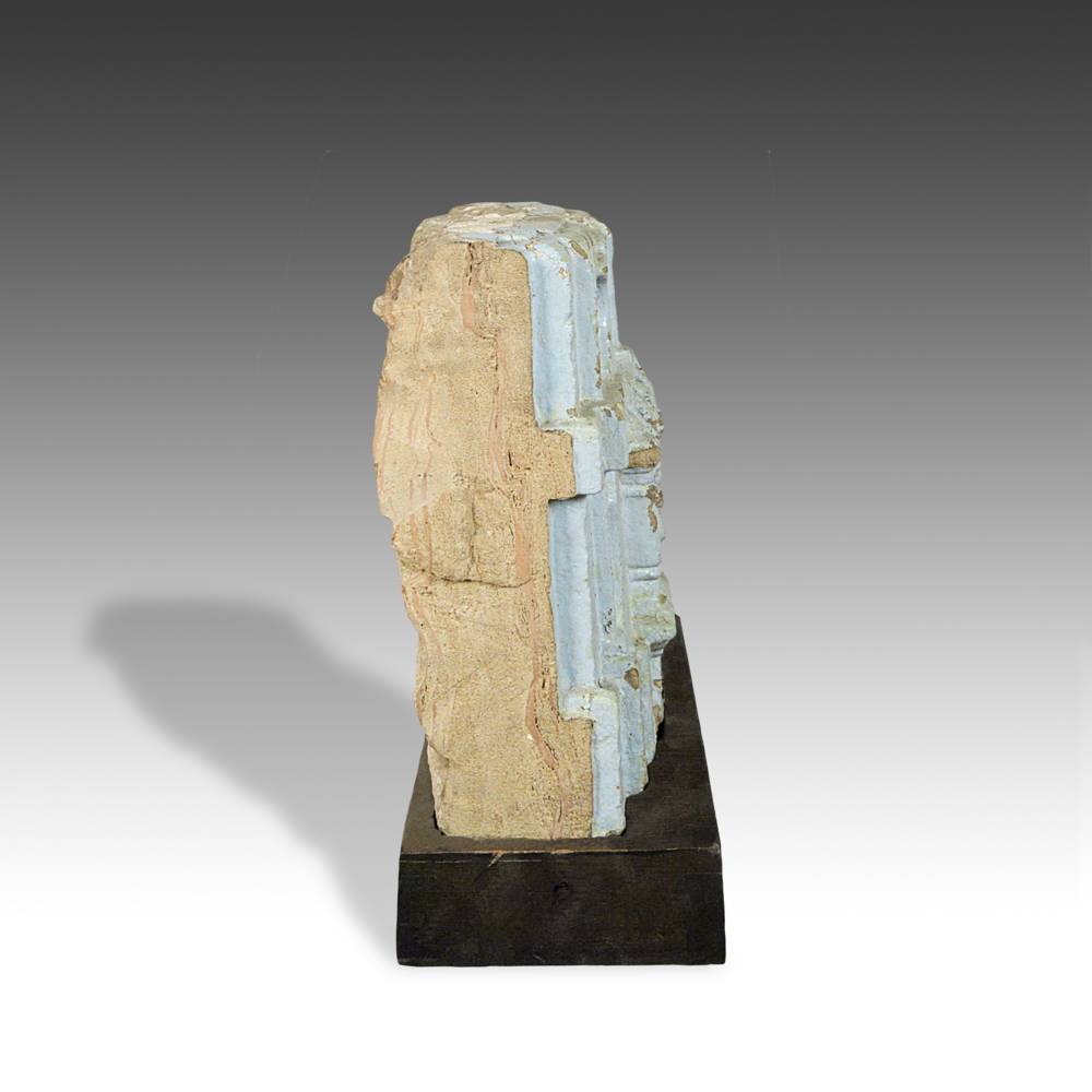 Indian Temple Fragment with Deity Motif, Based - Image 3