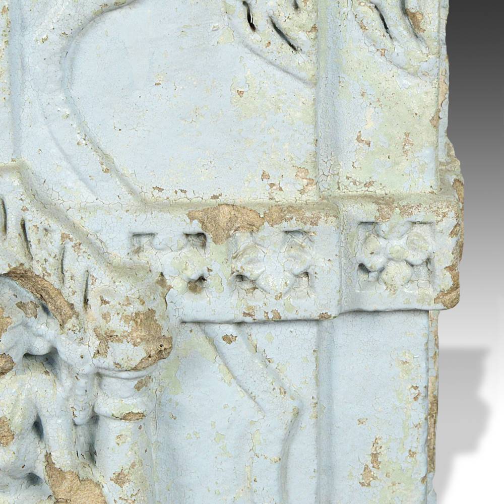 Indian Temple Fragment with Deity Motif, Based - Image 7