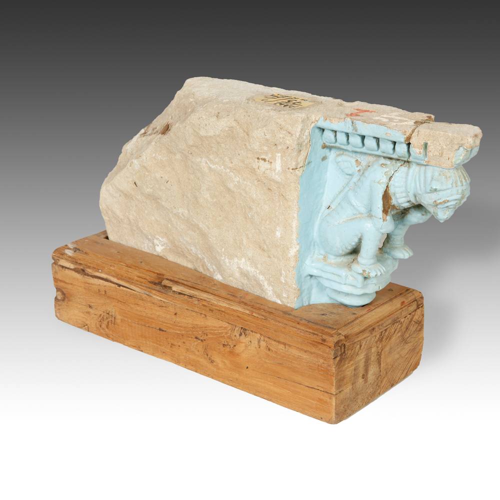 Indian Temple Fragment with Monkey Motif