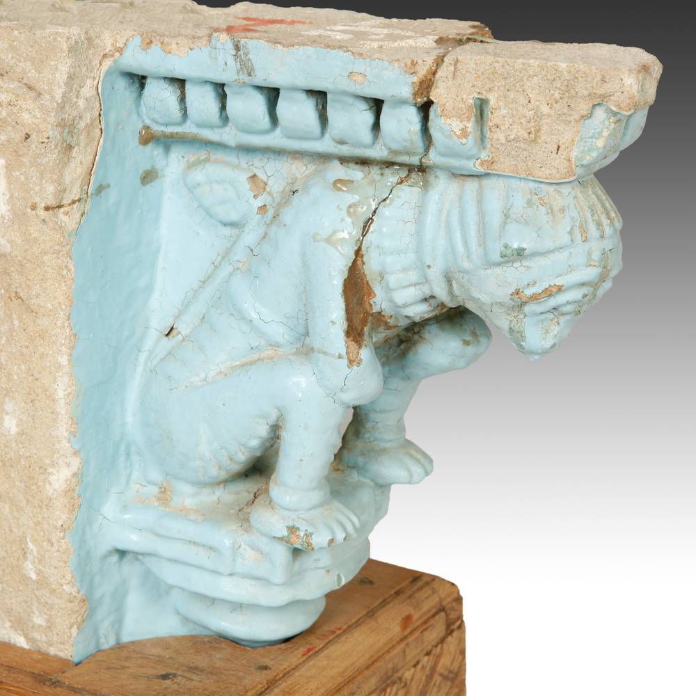 Indian Temple Fragment with Monkey Motif - Image 4