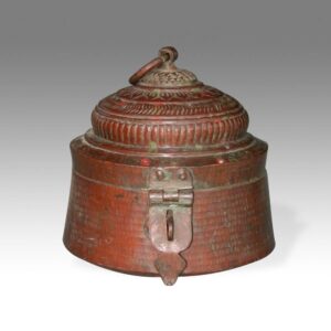 Indian Round Lidded Box with Hasp