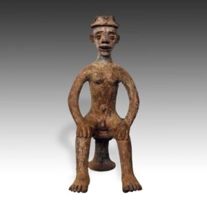 Ibibio Seated Male Fetish Room Guardian Figure
