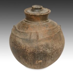 Sudanese Terra Cotta Lidded Vessel