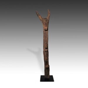 Dogon House Post with Figure, Based
