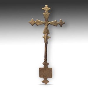 Ethiopian Brass Hand Cross, Based