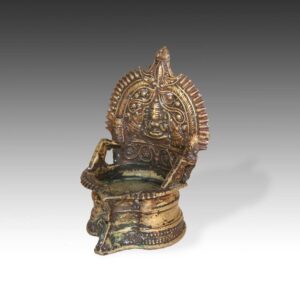 Indian Oil Lamp with Lakshmi Motif