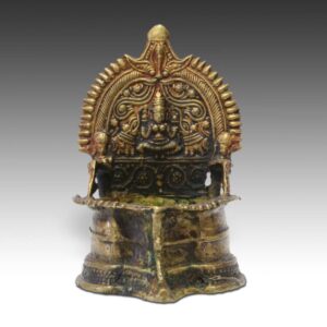 Indian Oil Lamp with Lakshmi Motif