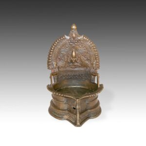 Indian Oil Lamp with Lakshmi Motif