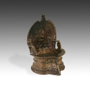 Indian Oil Lamp with Lakshmi Motif