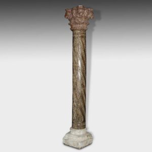 Indian Carved Pillar with Animal Faces on Capitol: Stone Base