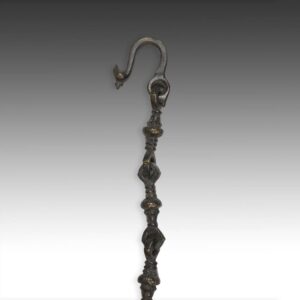 Indian Bar Chain with Lotus Motifs and Open Peacock Hooks