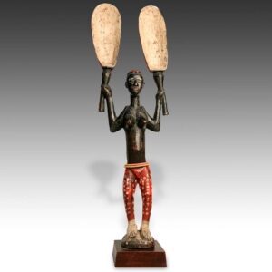 Dan Female Figure Holding Spoons, Based