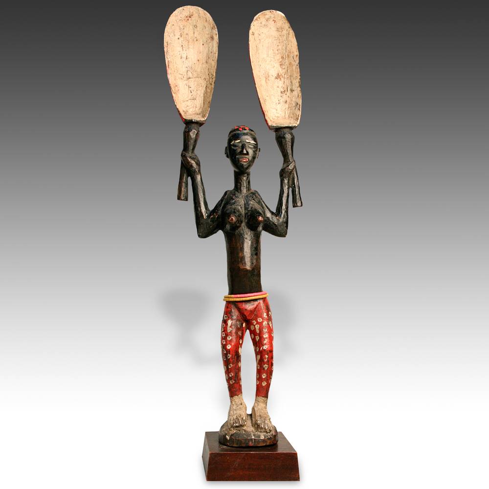 Dan Female Figure Holding Spoons, Based