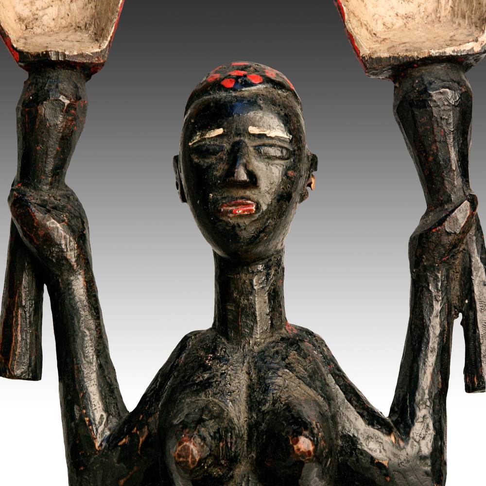 Dan Female Figure Holding Spoons, Based - Image 5