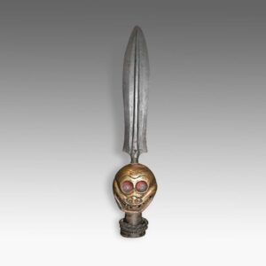 Nepalese Lama's Ceremonial Scepter with Skull Motif, Based
