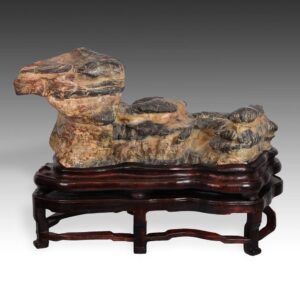 Chinese Gongshi with Carved Wood Base