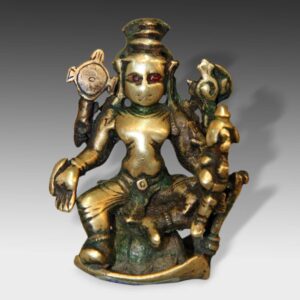 Indian Pilgrimage Figure of Shiva, with Gemstone Inset Eyes
