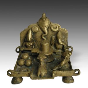 Indian Pilgrimage Figural Altar Group Depicting Shiva and Ganesh