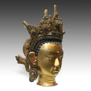 Nepalese Head of Buddha with Jeweled Crown