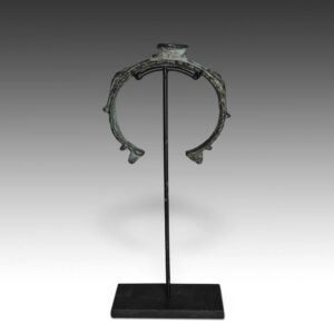 Dogon Bronze Bracelet, Mali, On stand