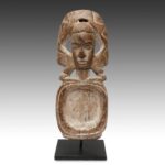 Ibibio Medicine Bowl with Figural Handle, Based, Ibibio Peoples, Nigeria