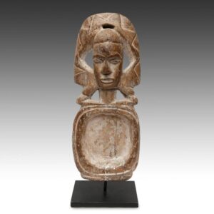 Ibibio Medicine Bowl with Figural Handle, Based