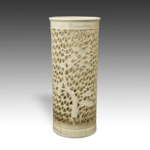 Chinese Bamboo-Form Hat Stand with Plant Motif