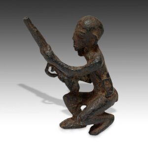 Bambara Crouching Male Figure with Rifle, Based