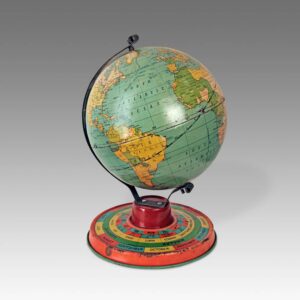 Terrestrial Globe with Months, Seasons, and Zodiac Signs on Base
