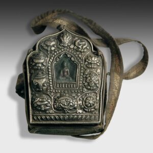 Tibetan Gao or Prayer Box with Cloth Cover