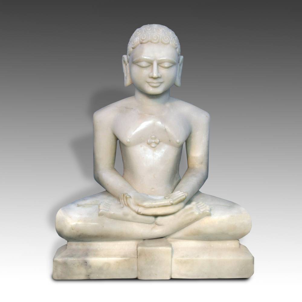 Indian Seated Figure of Mahavira, on Lotus Base - Image 3