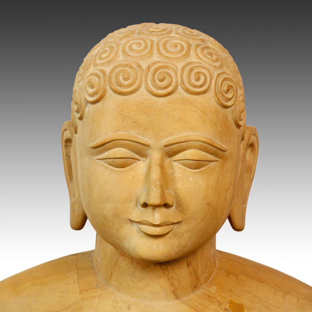 Indian Seated Figure of Mahavira, on Lotus Base - Image 3
