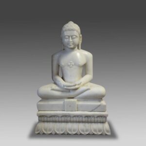 Indian Seated Figure of Mahavira, on Lotus Base