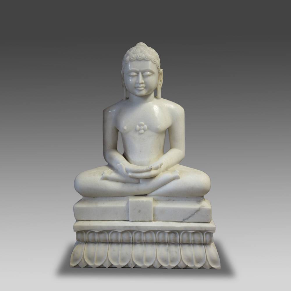 Indian Seated Figure of Mahavira, on Lotus Base