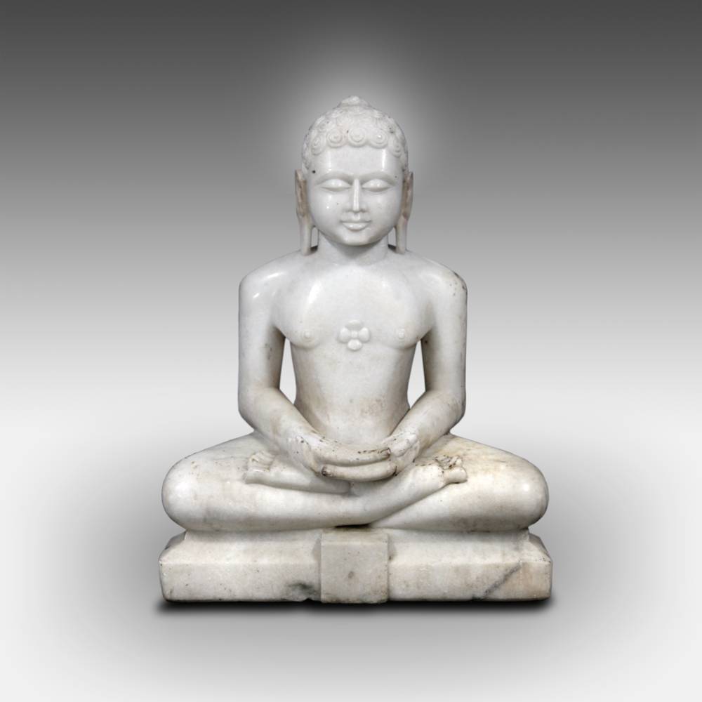 Indian Seated Figure of Mahavira, on Lotus Base - Image 4