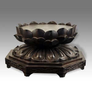 Chinese Candle Base with Lotus Motif