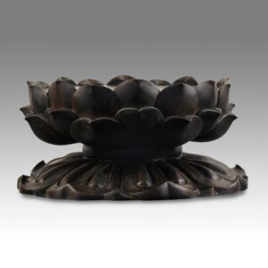 Chinese Candle Base with Lotus Motif