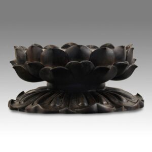 Chinese Candle Base with Lotus Motif