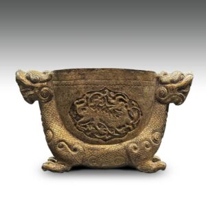 Chinese Incense Burner with Double-Dragon Motif