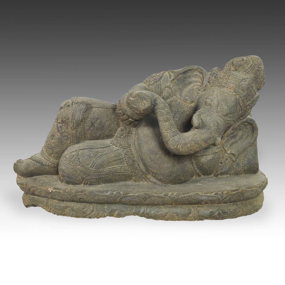 Indonesian Reclining Figure of Ganesh