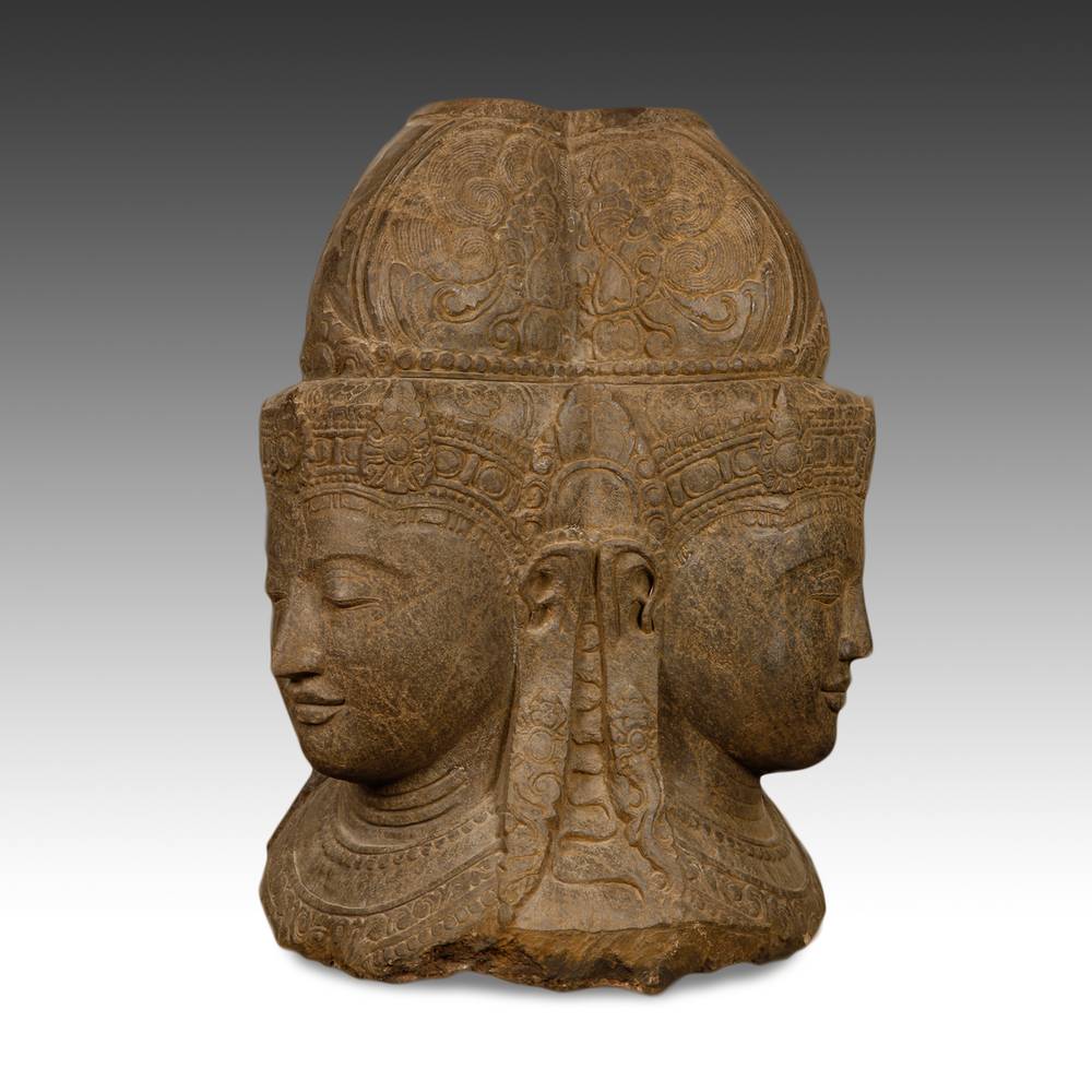 Indonesian Head Depicting 3 Aspects of Shiva