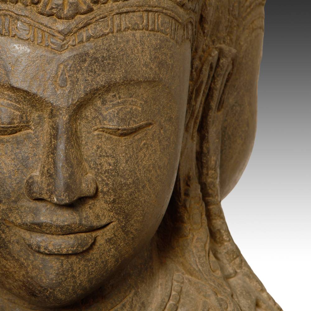 Indonesian Head Depicting 3 Aspects of Shiva - Image 13