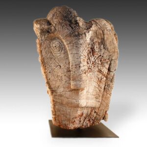 Indonesian Fragment From Rice Pounding Vessel, with Face Motif