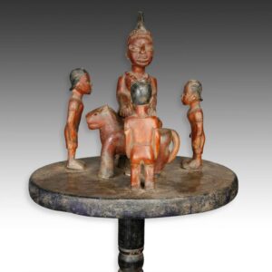 Ashanti Linguist's Staff Depicting Mother and Children in Teaching Setting