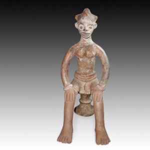 Ibibio Seated Female Fetish Room Guardian Figure