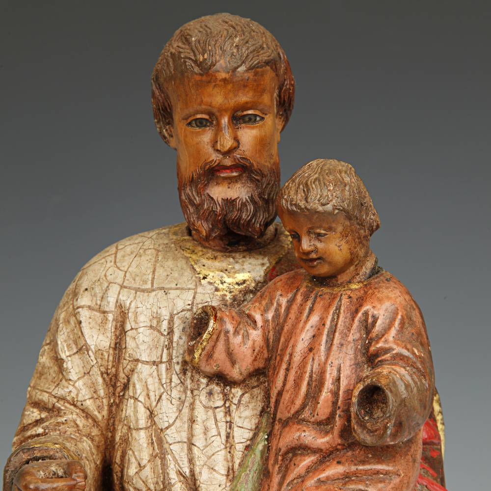 Vietnamese Standing Figure of Joseph & Jesus - Image 6