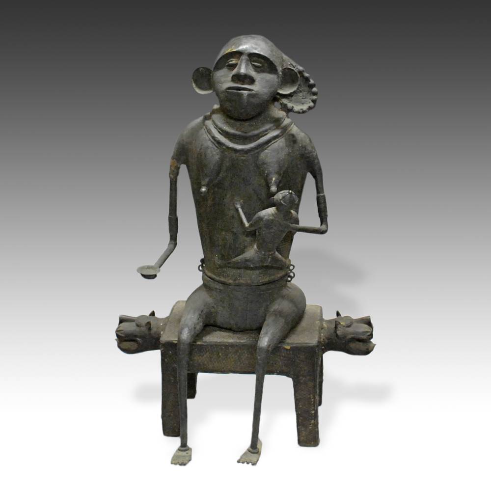 Khond Seated Maternity Figure on Cat Stool